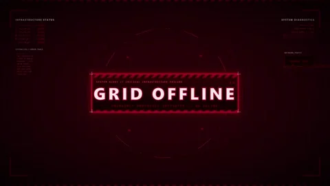 Grid offline system alert hud critical infrastructure failure warning anima.. Stock Footage 337561582