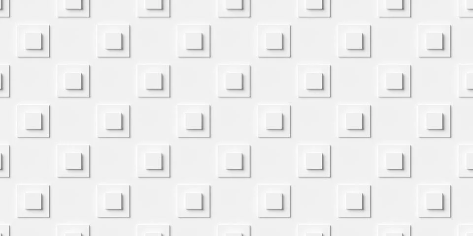 Grid with offset rows of double layer white square polygons pattern backgro.. 库存插图