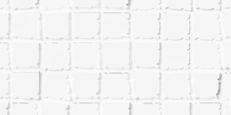 Grid of offset white cube boxes or blocks with uneven random edges backgrou.. Stock Illustration