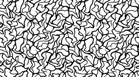 Grid of organic cellular shapes forming seamless black ink texture on white.. Stock Illustration