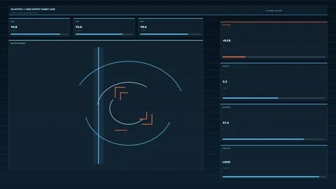 Grid Output Target Lock HUD Seamless Loop Stock Footage 342332027