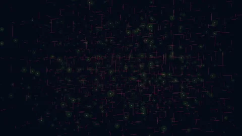 Grid of overlapping red and green squares on black background Stock Footage 292952395