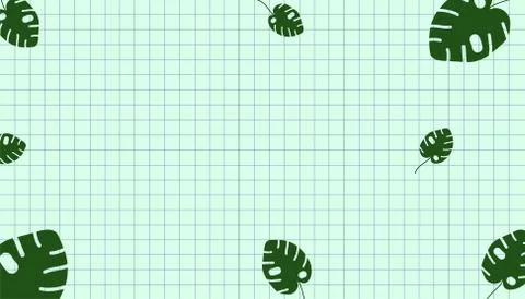 Grid with palm leaves, suitable for writing Stock Illustration