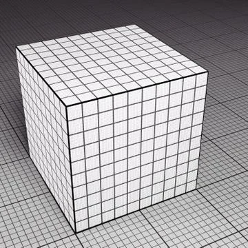 Grid paper cube on grid paper floor Stock Illustration