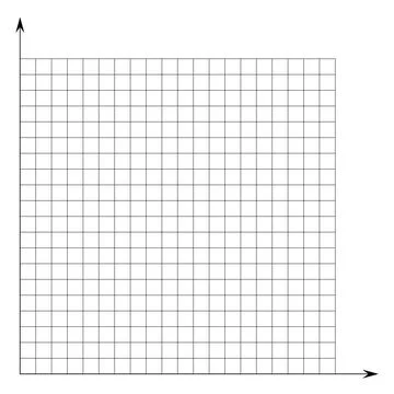 Grid paper. Mathematical graph. Cartesian coordinate system with x-axis, y-axis Stock Illustration
