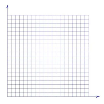 Grid paper. Mathematical graph. Cartesian coordinate system with x-axis, y-axis Illustrazione stock