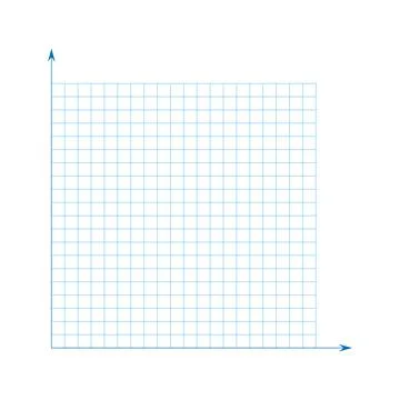 Grid paper. Mathematical graph. Cartesian coordinate system with x-axis, y-axis Illustrazione stock