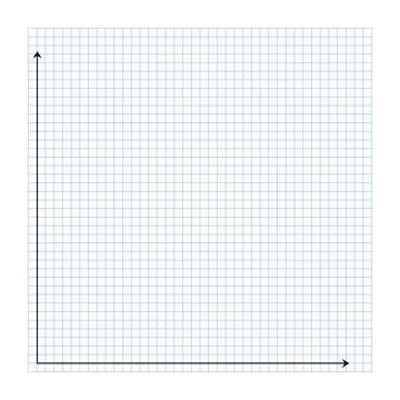 Grid paper. Mathematical graph. Cartesian coordinate system with x-axis, y-axis Stock Illustration