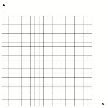 Grid paper. Mathematical graph. Cartesian coordinate system with x-axis, y-axis Stock Illustration