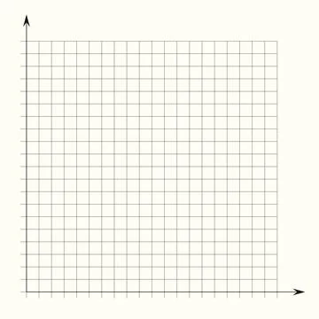 Grid paper. Mathematical graph. Cartesian coordinate system with x-axis, y-axis Illustrazione stock