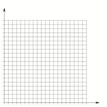 Grid paper. Mathematical graph. Cartesian coordinate system with x-axis, y-axis Illustrazione stock