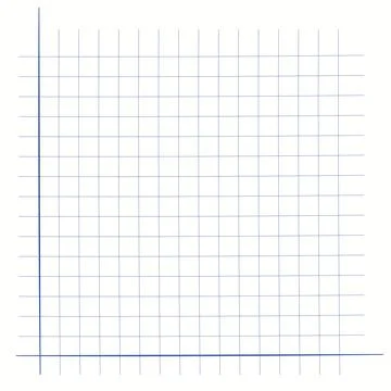 Grid paper. Mathematical graph. Cartesian coordinate system with x-axis, y-axis Illustrazione stock