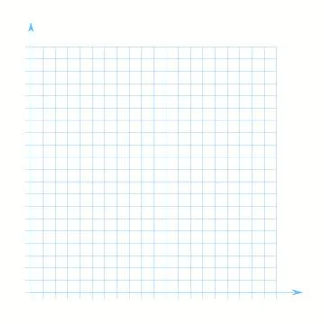 Grid paper. Mathematical graph. Cartesian coordinate system with x-axis, y-axis Stock Illustration