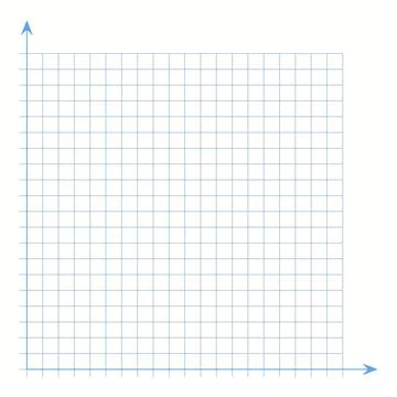 Grid paper. Mathematical graph. Cartesian coordinate system with x-axis, y-axis Stockillustratie