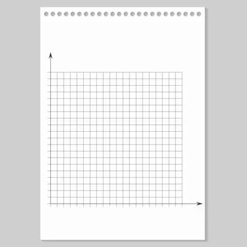 Grid paper. Mathematical graph. Cartesian coordinate system with x-axis, y-axis Stockillustratie