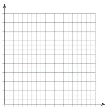 Grid paper. Mathematical graph. Cartesian coordinate system with x-axis, y-axis Stock Illustration