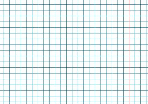 Grid Paper With Red Margins - Horizontal Orientation Stock Illustration