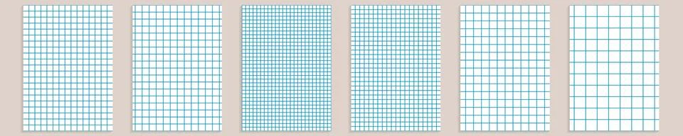 Grid paper set. Abstract squared background with color graph. Geometric pattern Illustrazione stock