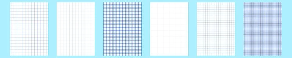 Grid paper set. Abstract squared background with color graph. Geometric pattern Stock Illustration
