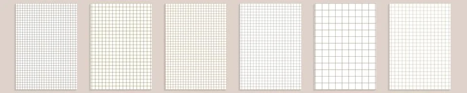 Grid paper set. Abstract squared background with color graph. Geometric pattern Stock Illustration