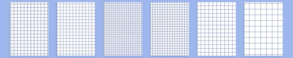 Grid paper set. Abstract squared background with color graph. Geometric pattern Stock Illustration
