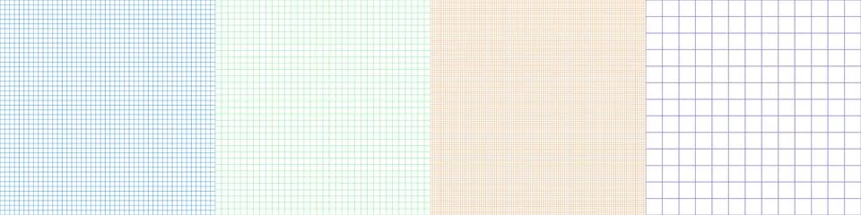 Grid paper set. Abstract squared background with color graph. Geometric pattern Stock Illustration