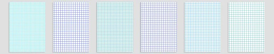 Grid paper set. Abstract squared background with color graph. Geometric pattern 스톡 일러스트