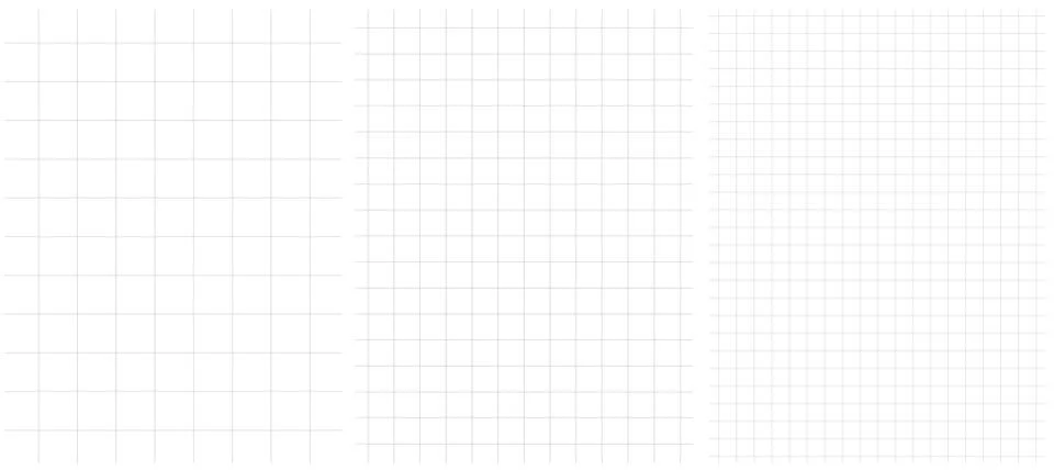 Grid paper texture seamless pattern notebook sheet graph lines background set Stock Illustration