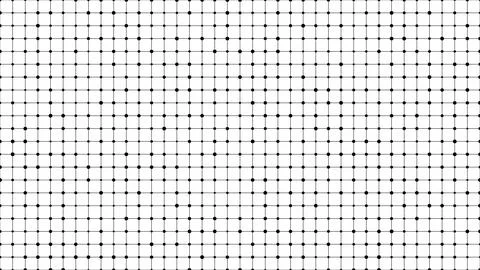 Grid pattern background with black dots of varying sizes on white backgroun.. Stock Illustration
