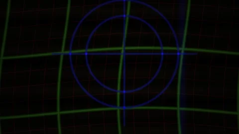 Grid pattern with blue circles on black background. Stock Footage 335531416