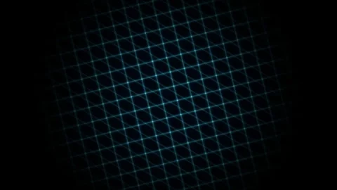 Grid pattern in blue neon light on a black background Stock Footage 340789234