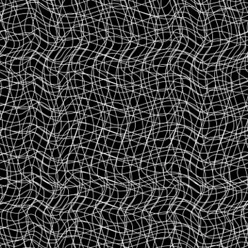 Grid pattern of curved lines, chaos, seamless vector background. Illustrazione stock