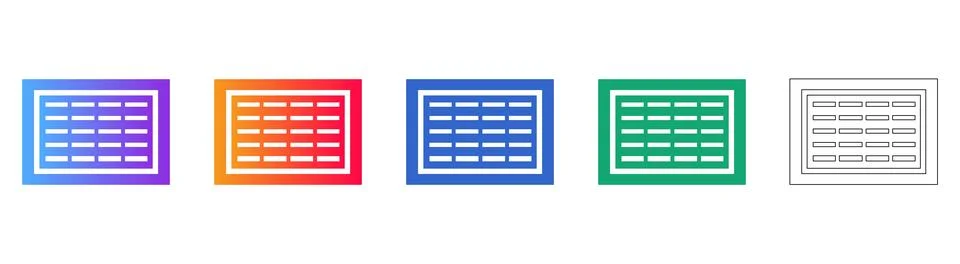 Grid Pattern Design Icon Set 库存插图