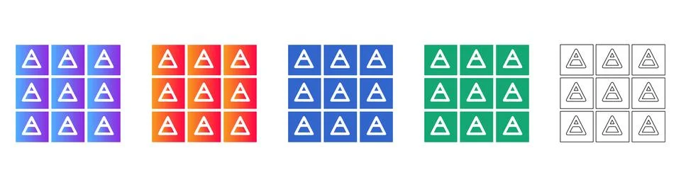 Grid Pattern Design Icons Illustrazione stock