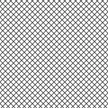 Grid pattern, diagonal squares, black and white crossing slanted lines Illustrazione stock