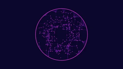 Grid pattern of dots and lines creating a network in dark blue and green Stockbeeldmateriaal 315085454