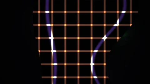 Grid pattern with glowing orange and white lights on a black background for.. Stock Footage 337478085