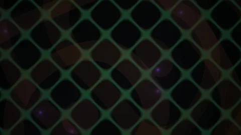 Grid Pattern Green Abstract Motion Background with Glowing Purple Particles.. Stock Footage 343726588