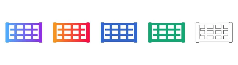 Grid Pattern Layout Icons Set Illustrazione stock