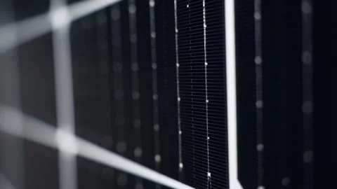 Grid pattern lines of a eco friendly solar panel Stock Footage 203830221