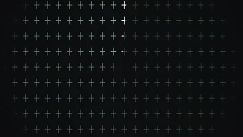 Grid pattern with plus symbols in a dark setting Stock Footage 339372937