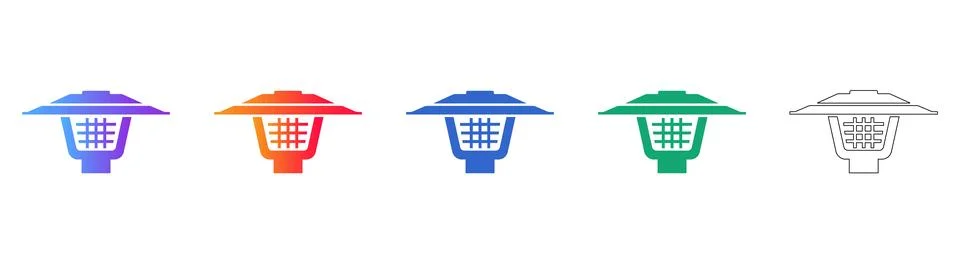 Grid Pattern Waste Container Icons 스톡 일러스트