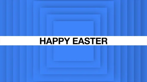 Grid-patterned blue background with Happy Easter in white letters 動画素材 263696021