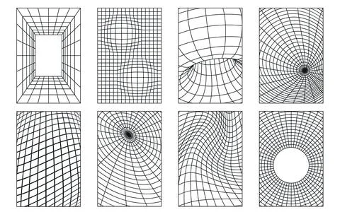 Grid patterns with techno aesthetic Stockillustratie
