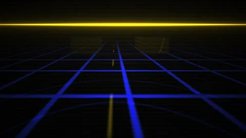 Grid Perspective Virtual Road Motion Background with Glowing Blue Lines and.. Stock Footage 343726866
