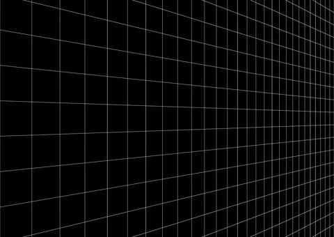 Grid Perspective Wall Geometry Minimal Futuristic Abstract Black White Stock Illustration