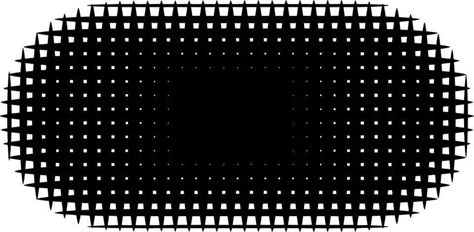 Grid pill shape in graphical black and white hatch Stock Illustration