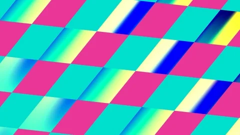 Grid of Pink and Blue Squares Hovering Over Abstract Sky Stock Footage 113957700