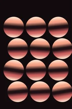 Grid of pink and peach gradient circles for background. Stock-Illustration