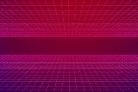 Grid plane with horizont line Stock Illustration